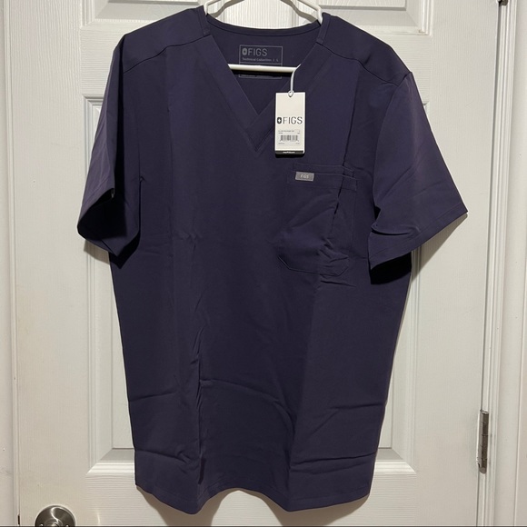 Figs Men’s leon scrub top in purple shadow - Picture 3 of 6